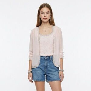 Vintage Fairy Top Set 10 Pale Pink Beaded Sheer Open Blouse & Tank Drapers